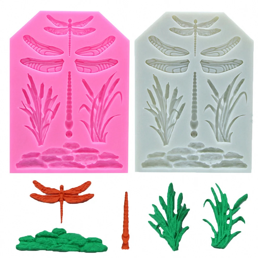 

Dragonfly Grass Silicone Mold 3D Fondant Mould Cake Decor DIY Chocolate Cookies Candy Sugarcraft Pastry Muffines Baking Tool