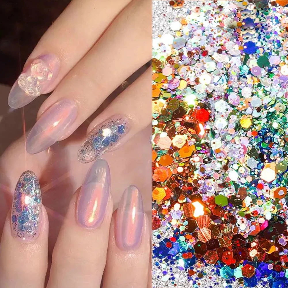 

50 г, голографические Блестки для ногтей, разные размеры