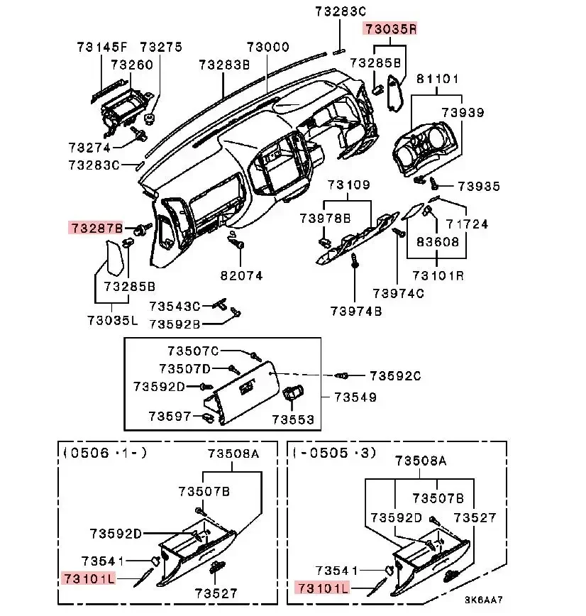 1 шт. левая крышка приборной панели для Pajero 3rd MR 512974 Крышка блока предохранителей