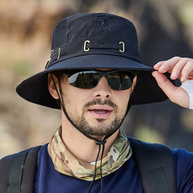 

Рыбацкая шляпа для мужчин и женщин, дышащая уличная шляпа с сетчатыми отверстиями для рыбалки, альпинизма, Солнцезащитная шляпа, Повседневная летняя новая стильная