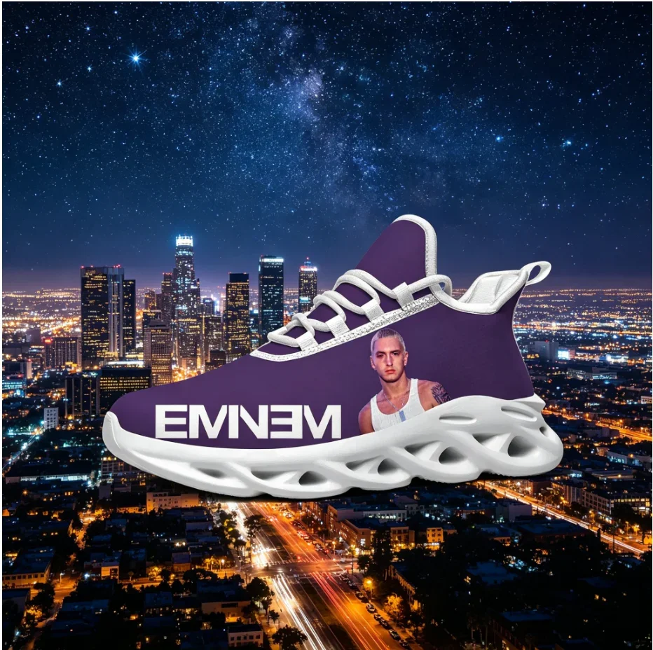 Фото Модные повседневные кроссовки Eminem с принтом Blade, индивидуальный дизайн, перфорированные, дышащие, унисекс, универсальные, для уличного стиля и повседневной носки. №2
