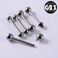 4pcs g23 titanium tongue rings round ball 14g girls tongue ear tragus helix piercings industrial barbells women body jewelry