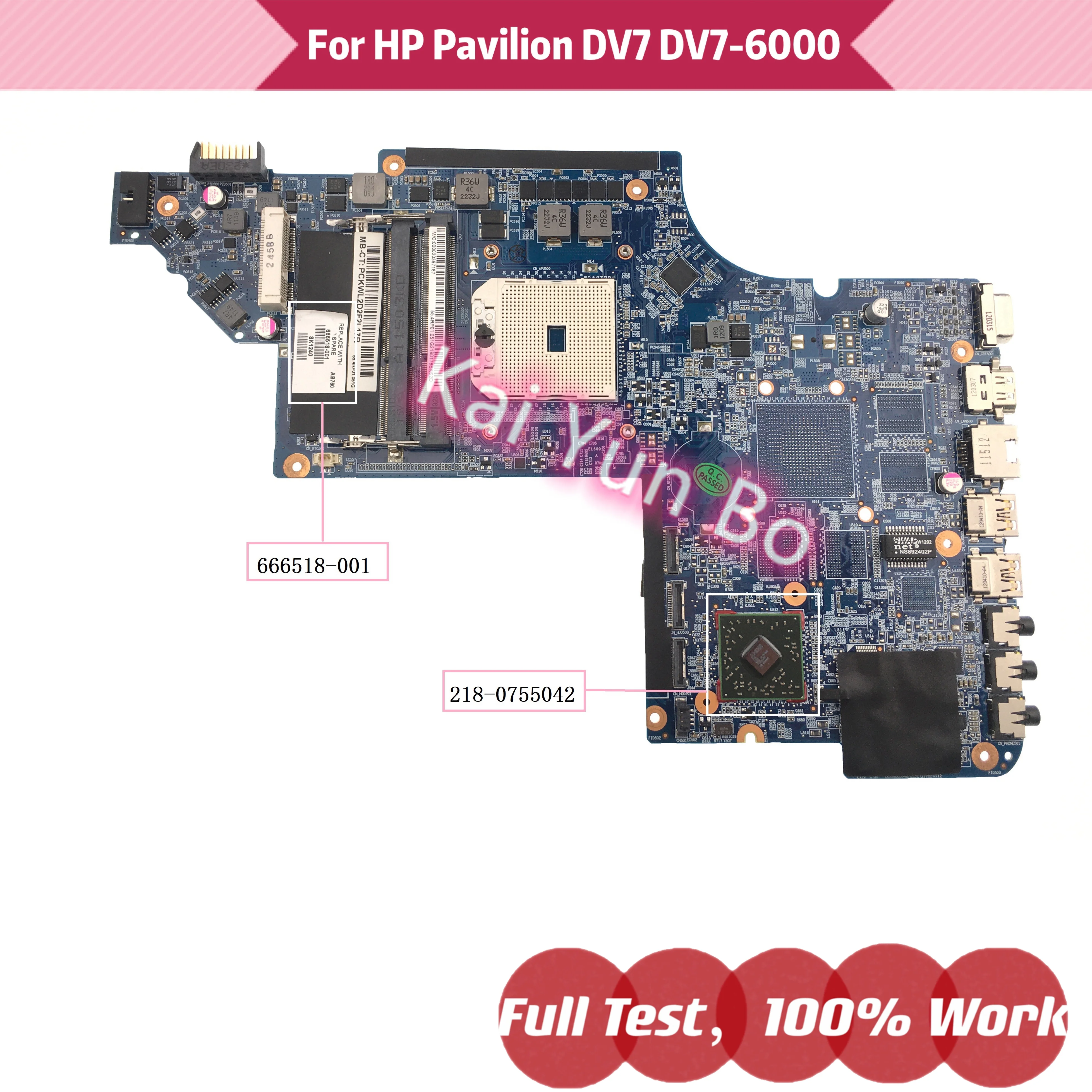 

For HP Pavilion DV7 DV7-6000 Laptop Motherboard 666518-001 666518-501 666518-601 Mainboard AMD DDR3 100% Fully Tested