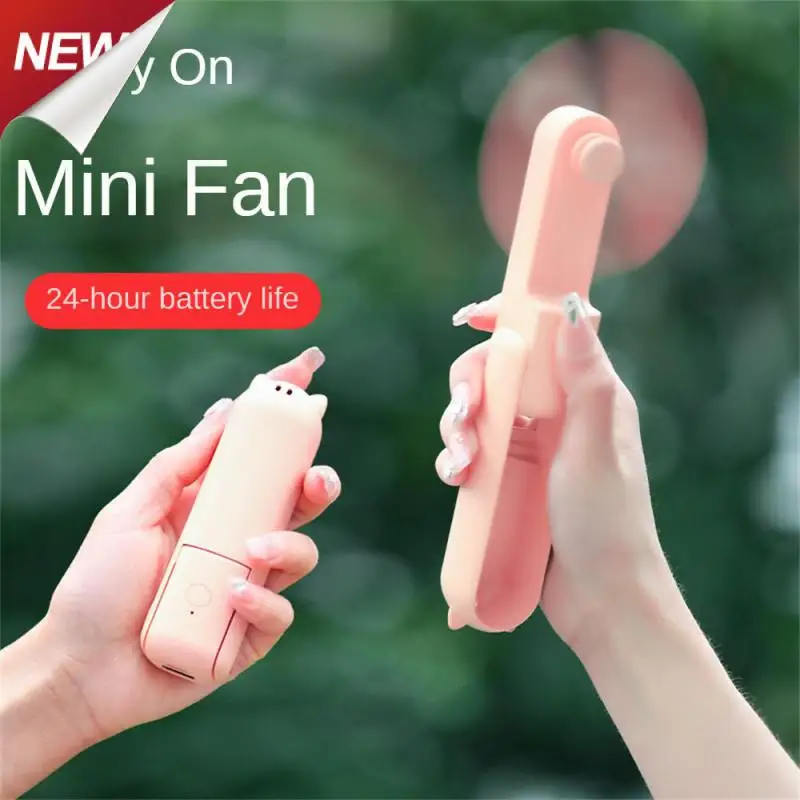 

60 Cyclone Structure Household Small Fan Fashion Strong Battery Life Portable High Color Value Mute A Key Switch 2 Leaf Design