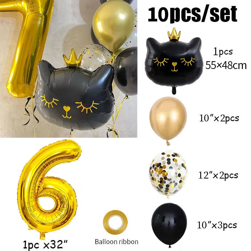 

Набор шаров "Цифры и кошки", TingBabyer, для детского праздника