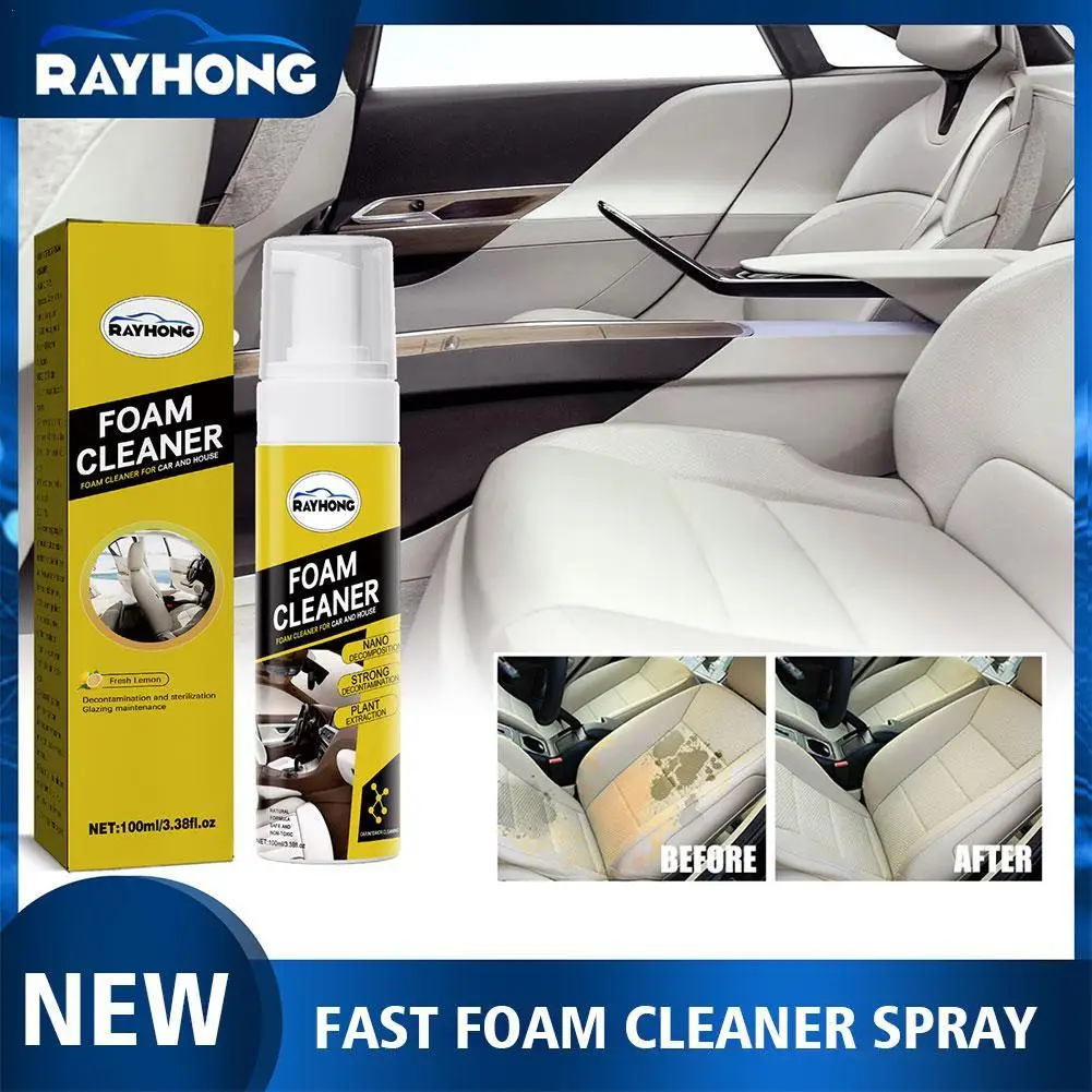 

1pc Foam Cleaner Spray Car Interiors Seats Home Surfaces Foam Cleaners Stains Remover Car Wash Maintenance Car Spray Cleaner