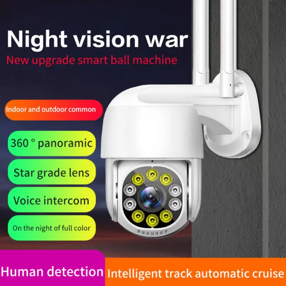 

5MP Wifi IP Camera Outdoor Human Detection Auto Tracking PTZ Camera Two Way Audio Night Vision Home Security Surveillance Camera