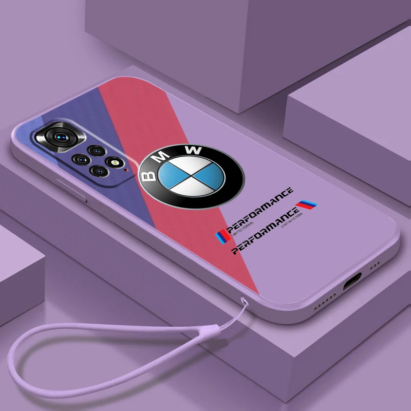 

BMW Phone Case For Xiaomi Redmi Note 12 11T 11S 11E 10S 10T 10 9T Pro Plus Liquid Rope Funda Cover