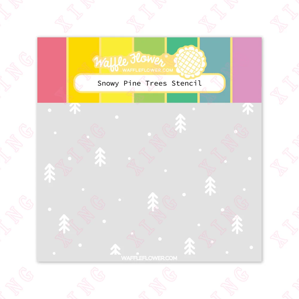 

New Snowy Pine Trees Stencil Painting Scrapbook Decoration Coloring Embossing Mold Diy Gift Card Handmade Craft Layering Stencil