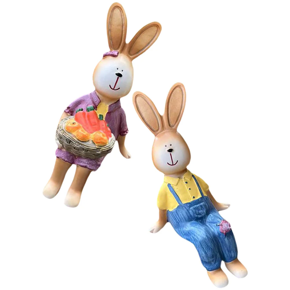 

2Pcs Bunny Home Decor Easter Rabbit Rabbit Decoration Easter Bunny Figurine Bunny Figurines Rabbit Statue
