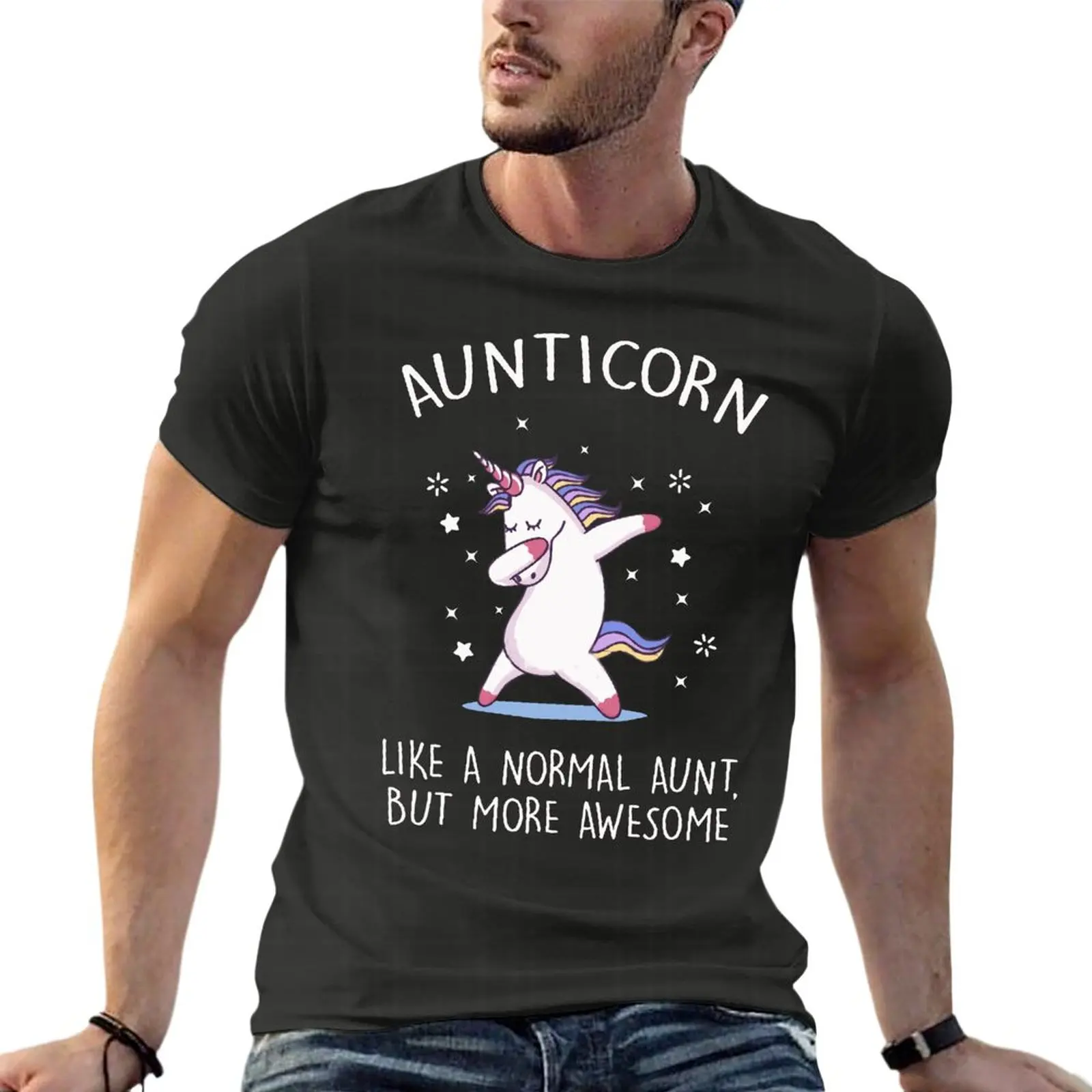 

Aunticorn Like A Normal Aunt But More Awesome Oversize T-Shirts Fashion Men Clothing 100% Cotton Streetwear Plus Size Tops Tee