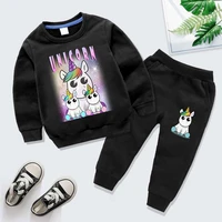 unicorn boys clothing set spring autumn fashion hoodies tracksuit cartoon hooded t shirt suit children girl sweatshirt pullover