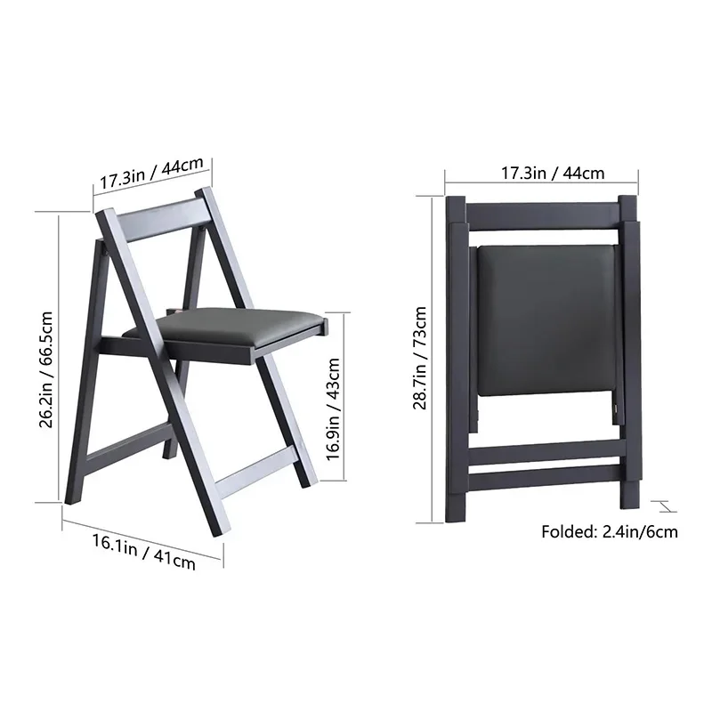 Folding Chair for Dining Table Convenient and Saving Space Suitable Event Party 268LB Weight Capacity Two Chairs