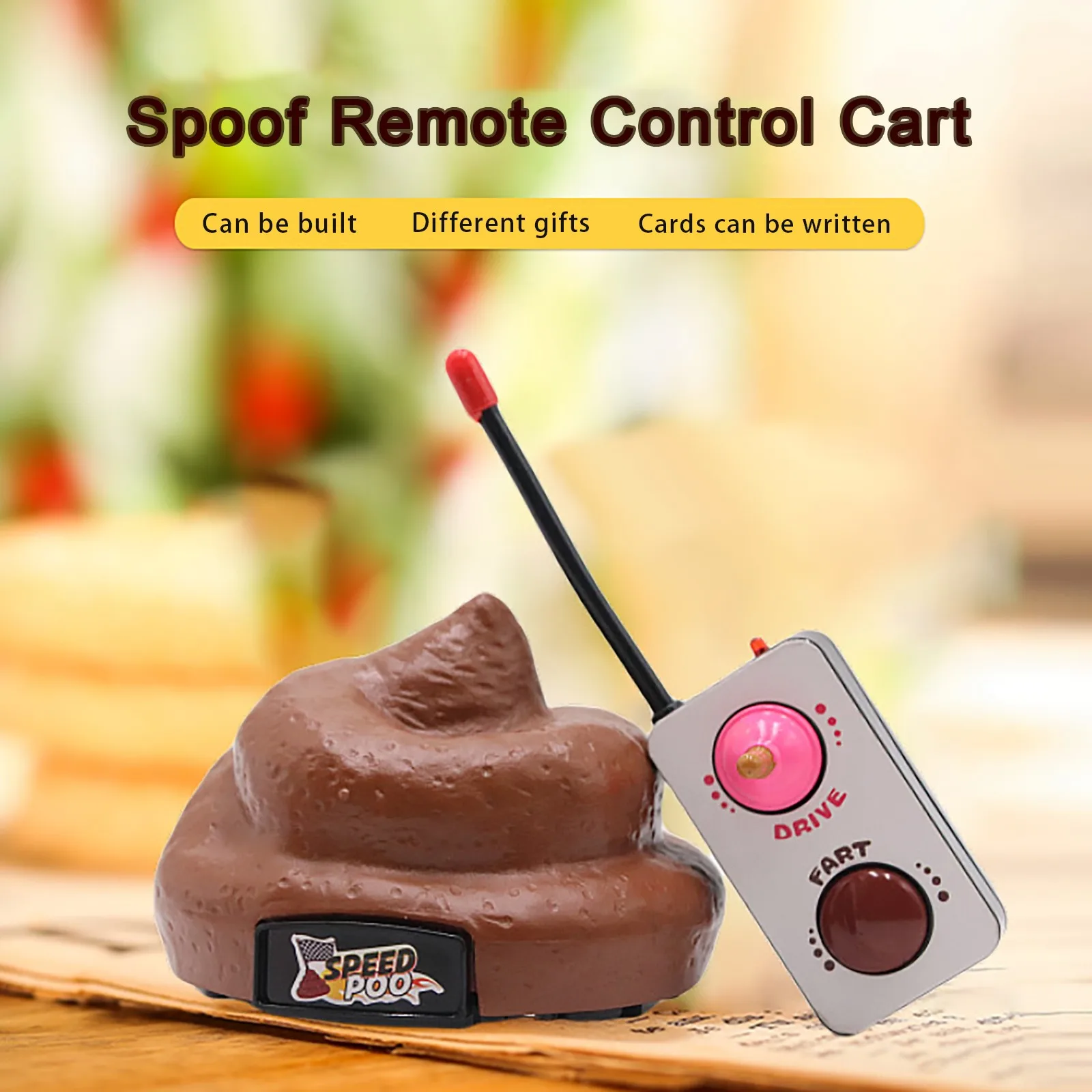 

Fancy Decompression Toy Remote Control Poop Car Spoof Novelty Nausea Trick Toy Speed Poo Christmas Gift Toy