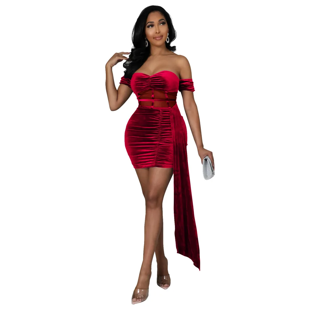 

High Stretch Chest Wrap Slim Sexy One-shoulder Dress Birthday Dress for Women Evening Dresses Bodycon Dress Women Clothing 2023