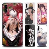 phone case for samsung a10 a20 a30 a30s a40 a50 a60 a70 a80 a90 5g a7 a8 2018 soft silicone coverbeautiful sexy anime girl
