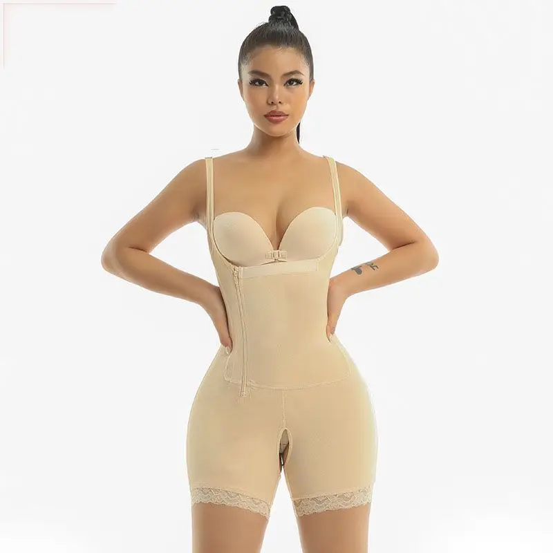 

Shapewear Fajas Postpartum Recovery Bodysuit Straps Tummy Control Waist Trainer Underwear Body Shaper Female Modeling