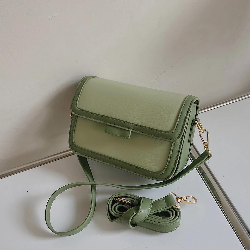 

Luxury Trend Design Underarm Bag Senior Green 2022 New Fashion Small Square Bag Contrast Color Single Shoulder Messenger Bag