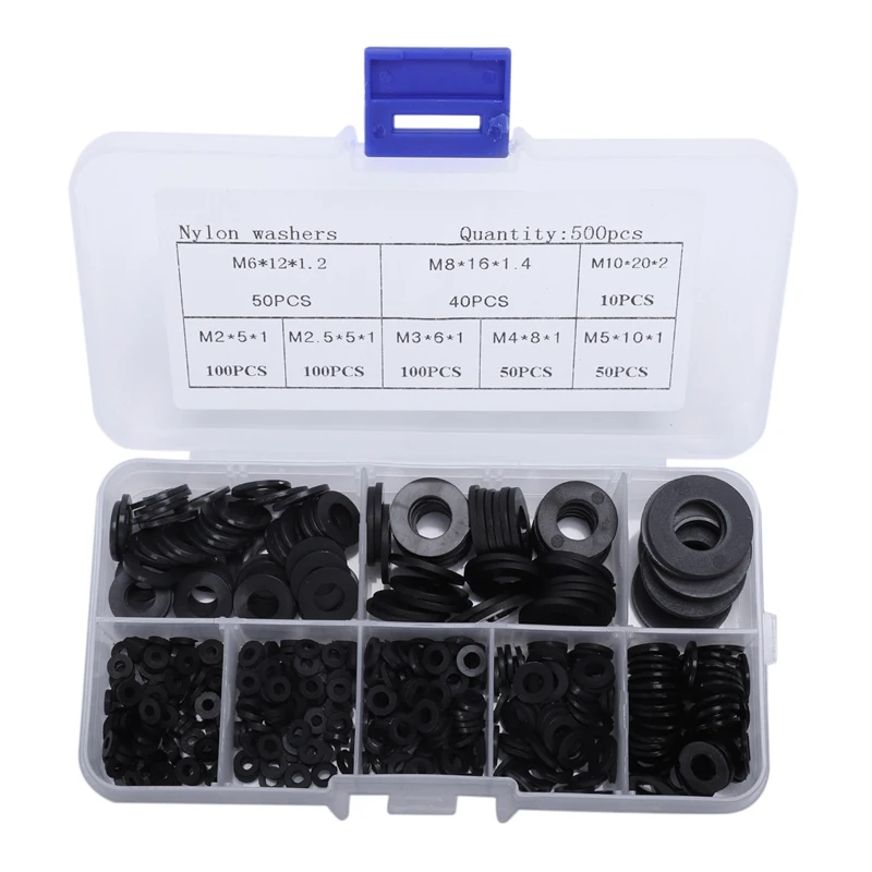 

Convenient Practical Gasket Grommet Kit Nylon Pressure Washer Replacement Set 500pcs With box Corrosion resistant