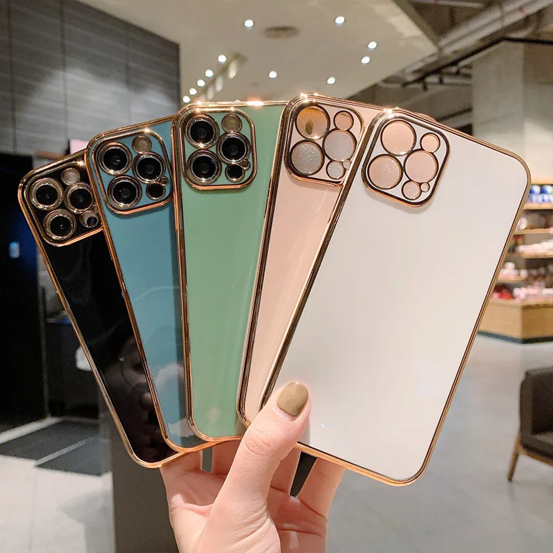 

Electroplating Fine Hole Is Suitable for IPhone13pro Mobile Phone Shell Solid Color Apple 12/11 Soft Shell Protective Cover