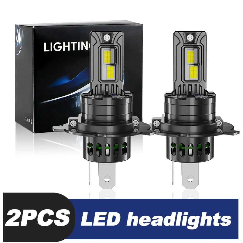 

Светодиодные Автомобильные Фары H4 9003 HB2, Мощные, С Двойным Лучом, 30000 Лм, Суперяркие, Canbus Turbo, 12В, 6000К