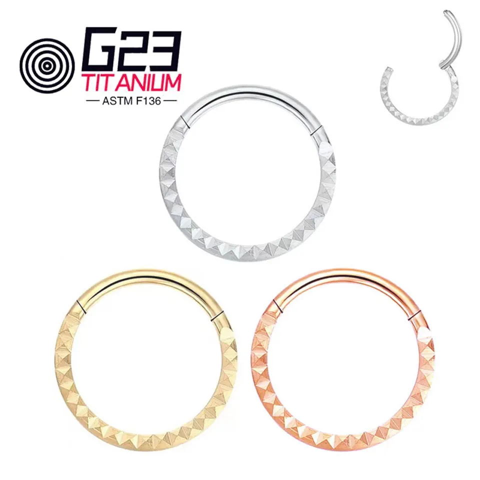 

G23 ASTM F136 Piercing Earrings Nose Rings Studs Jewelry Clicker Tragus Cartialge Labret Diaphragm Body Helix Septum Jewelry