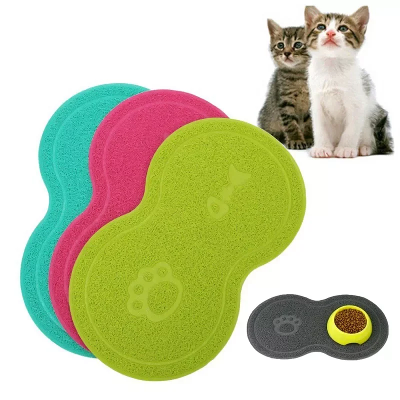 

New in Feeding Mat Dog Cat Eating Drinking Bowl Pad Waterproof Pet Litter Mat Puppy Water Food Dish Tray PVC Feed Placemat for P