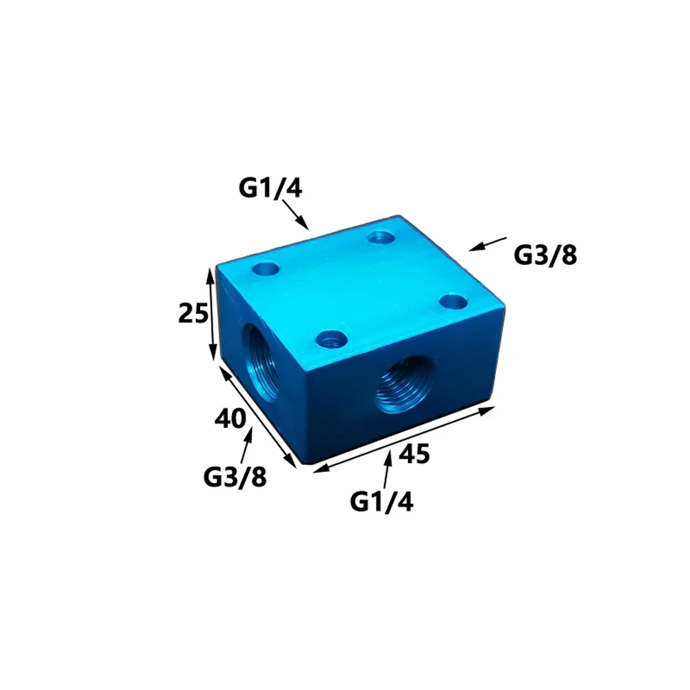 1/2/3/4 Way 4/6/8/10 портов BSP G3/8 &quotIn G1/4&quot Out синий Алюминиевый разветвитель для