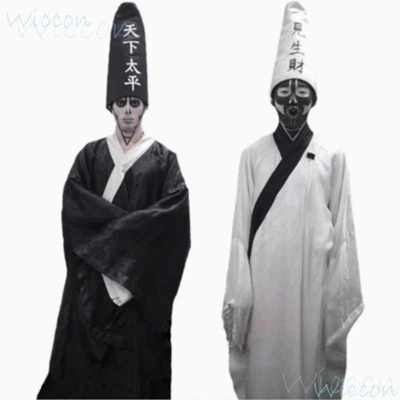 Костюм зомби для Хэллоуина комбинезон черный белый имперманентный женский