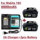 18В перезаряжаемая батарея 18В 6000 мАч литий-ионная для Makita 18В батарея 6000 мАч BL1840 BL1850 BL1830 BL1860B LXT400