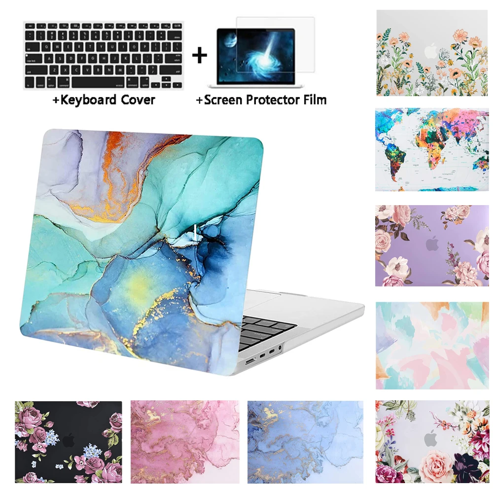 

Protective Laptop Case For MacBook Pro 14 16 inch A2141 M2 A2442 A2485 Hard Shell Mac Air 13 A1932 A2179 M1 A2337 A2681 Cover