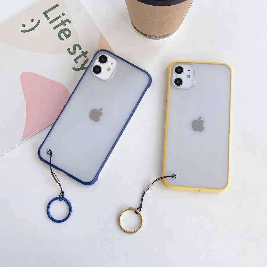 

Ultra Thin Hard PC Frameless With Ring Phone Case For iPhone 11 12 13 Pro Max 12 13 Mini X XR XS Max 7 8 6 6s Plus SE 2020