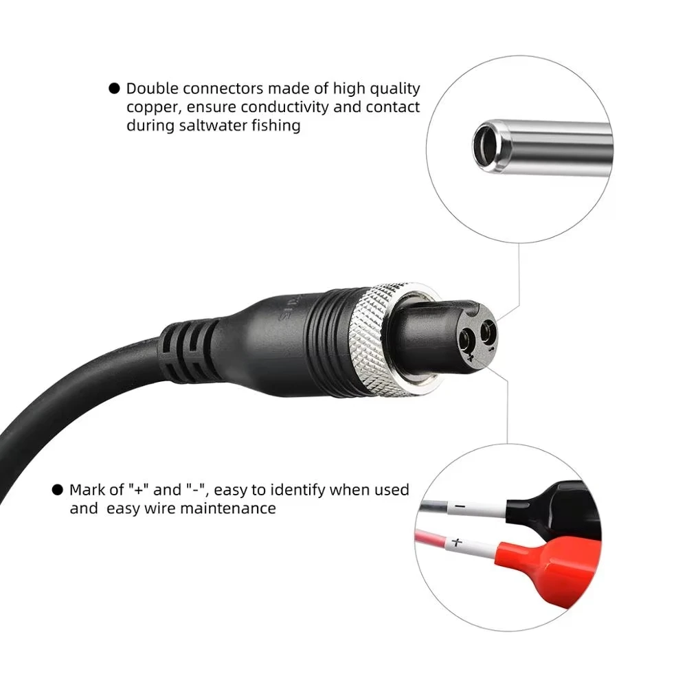 Фото Кабель питания Gomexus 270 см, 500 см для электрических катушек Daiwa Tanacom 750, 1000, Seaborg 200-500, Shimano ForceMaster №3