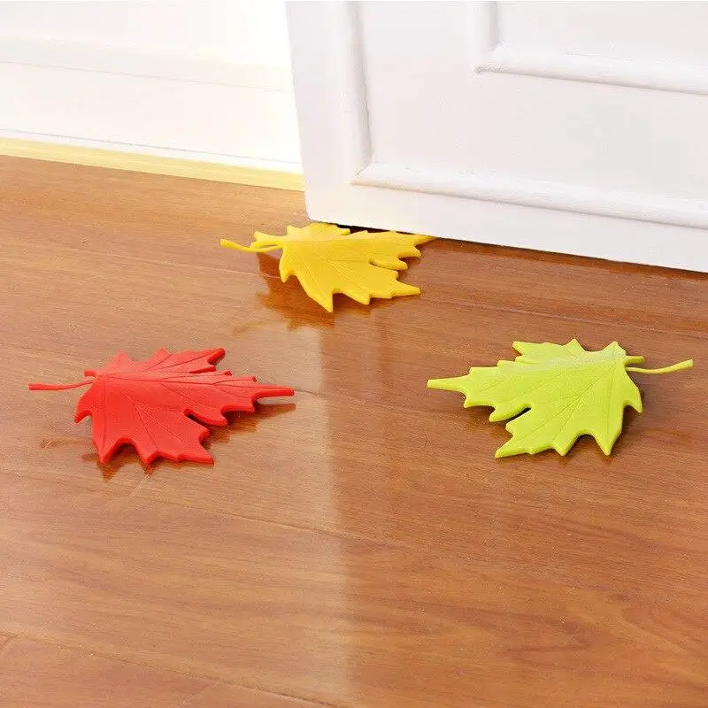 

Practical Kid Baby Creative maple leaf Shape Finger Safety Door Stopper Stops Protector Silicone Door Catcher Block Home Decor