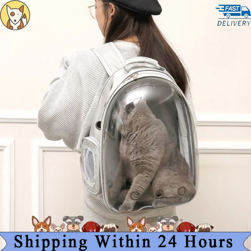 

Space Cat Backpack Pet Backpack Cat bag Breathable Portable Pet Carrier Bag Outdoor Travel backpack for cat and dog Transparent