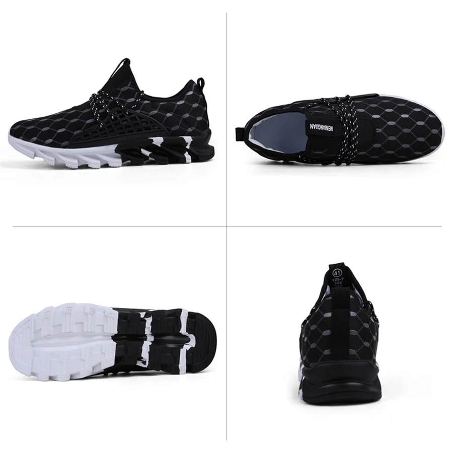 Sneakers Men Summer Breathable Walking Shoes Slip-on Lace-up Casual Shoes Comfort Non-slip Sports Shoes All Seasons Lightweight