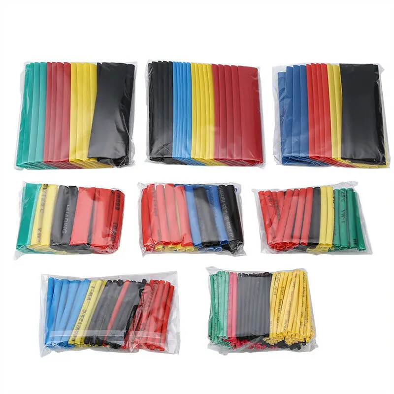 

328pcs 2:1 Heat Shrink Tube Kit Thermoresistant Tube Heat Shrink Wrapping Kit Polyolefin Insulation Sleeving Wire Cable