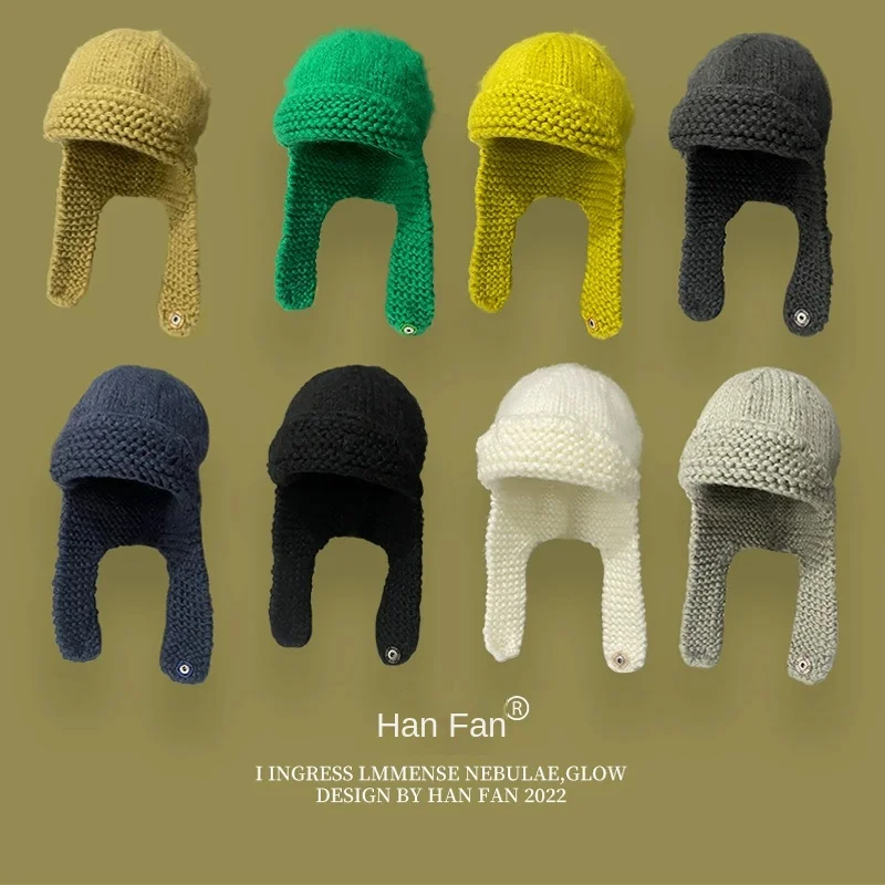 

Fluffy Warm Fur Winter Hats With Earflaps Bomber Hat Russian Girls Beanies Fur Hood Hat Women's Ins Fashion Bomber Hats