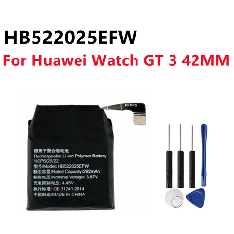 Для Huawei Watch GT 3 42 мм HB522025EFW MIL-B19 оригинальная запасная батарея для часов GT3 Смарт-часы + Бесплатные инструменты