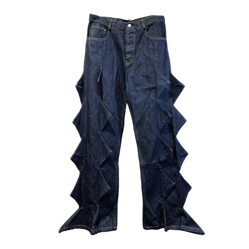 

Niche Design Original Retro Irregular Three-dimensional Cutting Jeans For Men Autumn New Tide Fashion Denim Pants 12A5194