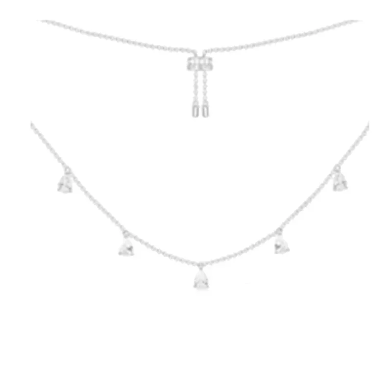 RP S925 Стерлингового Серебра Капелька Y-образное Регулируемое Ожерелье Подвеска