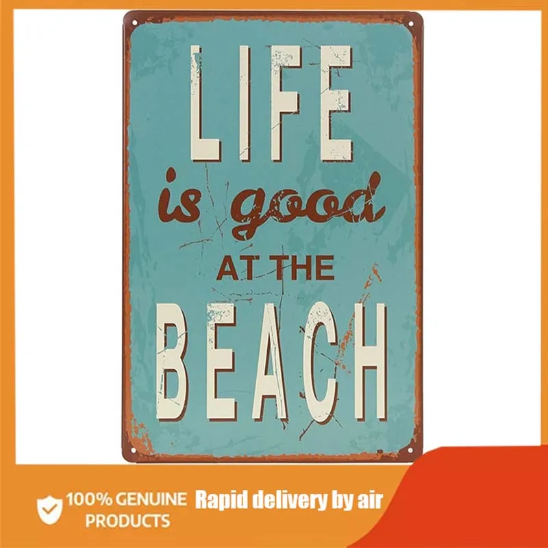 

Life IS Good AT THE Beach, металлический жестяной знак, настенный постер, украшение для дома, бара, Настенный декор, уличный Декор