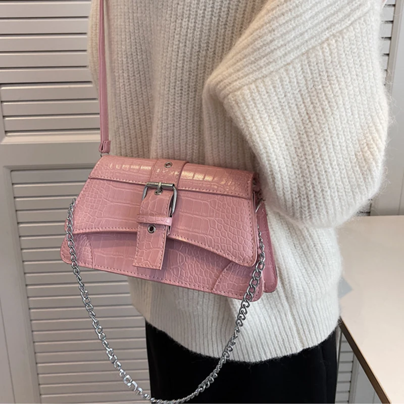 

Popular Fashion Simple Texture Chain Bag Autumn And Winter New Magnanimous Single Shoulder Crossbody Bag Small Square Bag