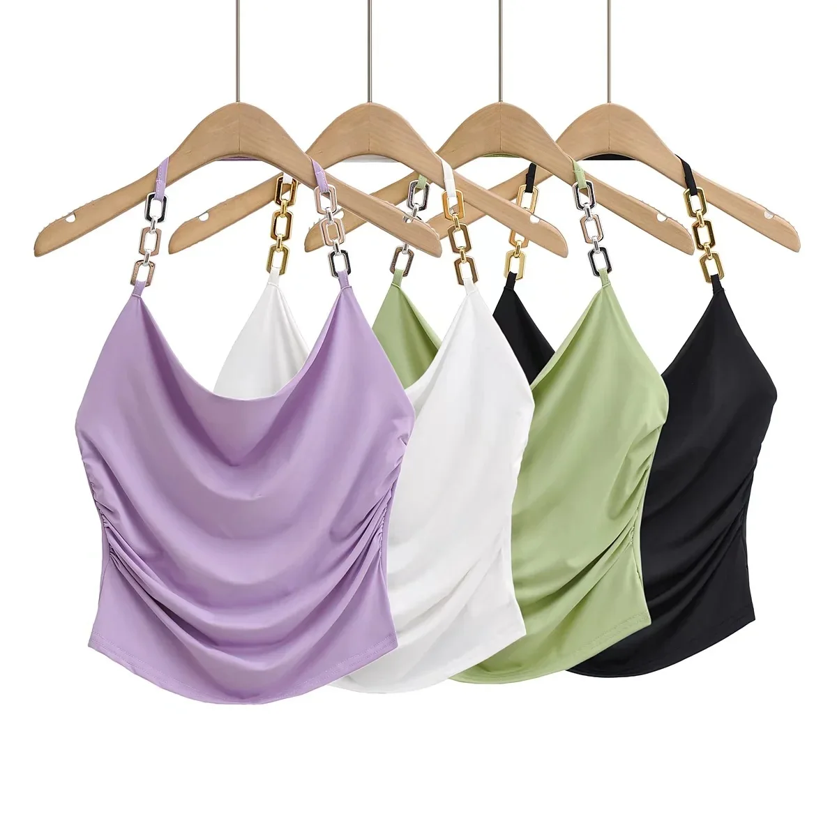

Hanging neck sling tube top women's new high-waisted top in summer