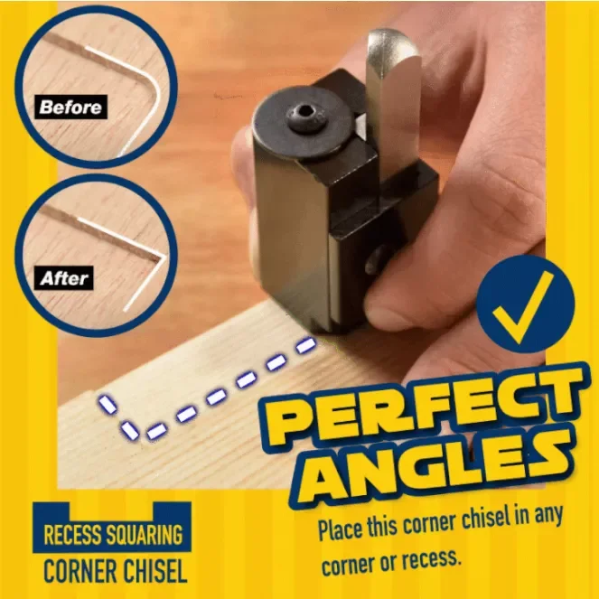 Recess Squaring Corner Chisel Wood Carving Corner Chisel on Wood Square Hinge Recesses Mortising Right Angle Carving Chisel