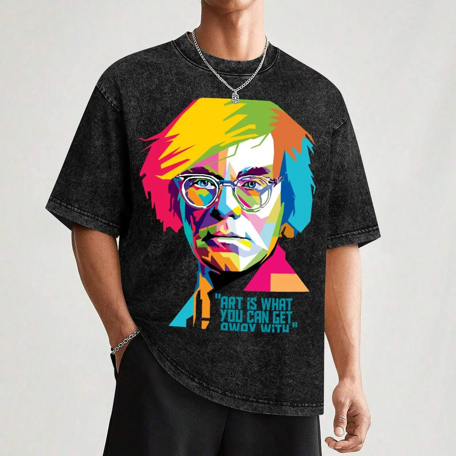 Футболка Энди Уорхол в постерах стиле поп-арт (WPAP) Эстетическая одежда черные