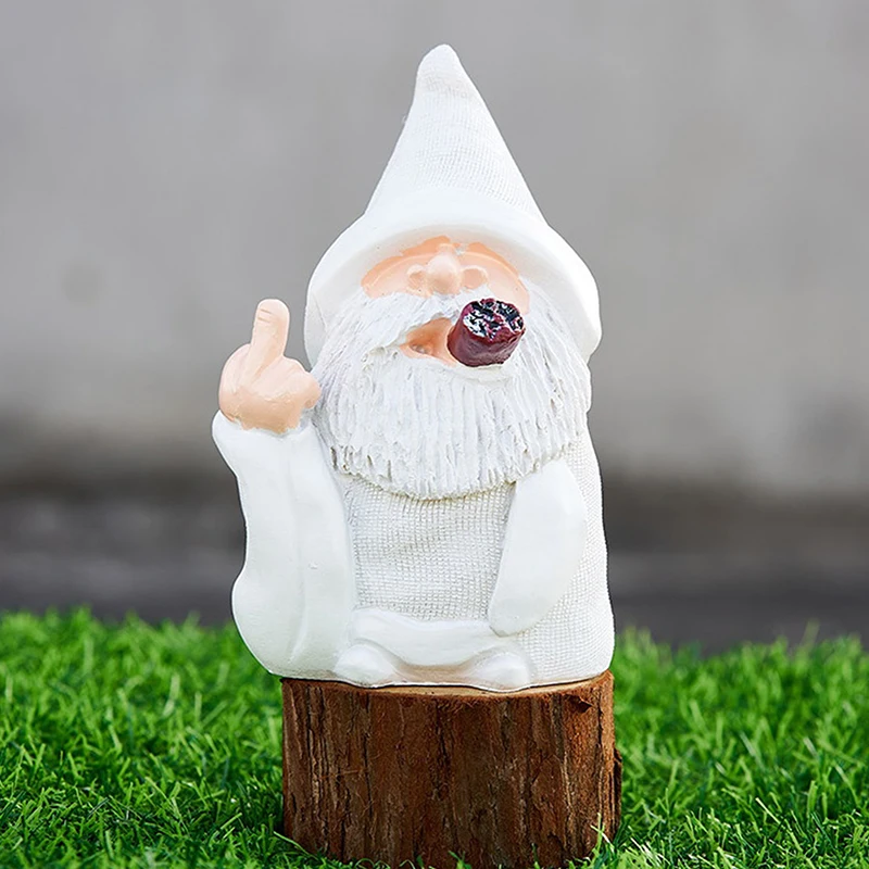 Микро средний палец статуя гнома Erect вызывающий Gnome ландшафт декоративные