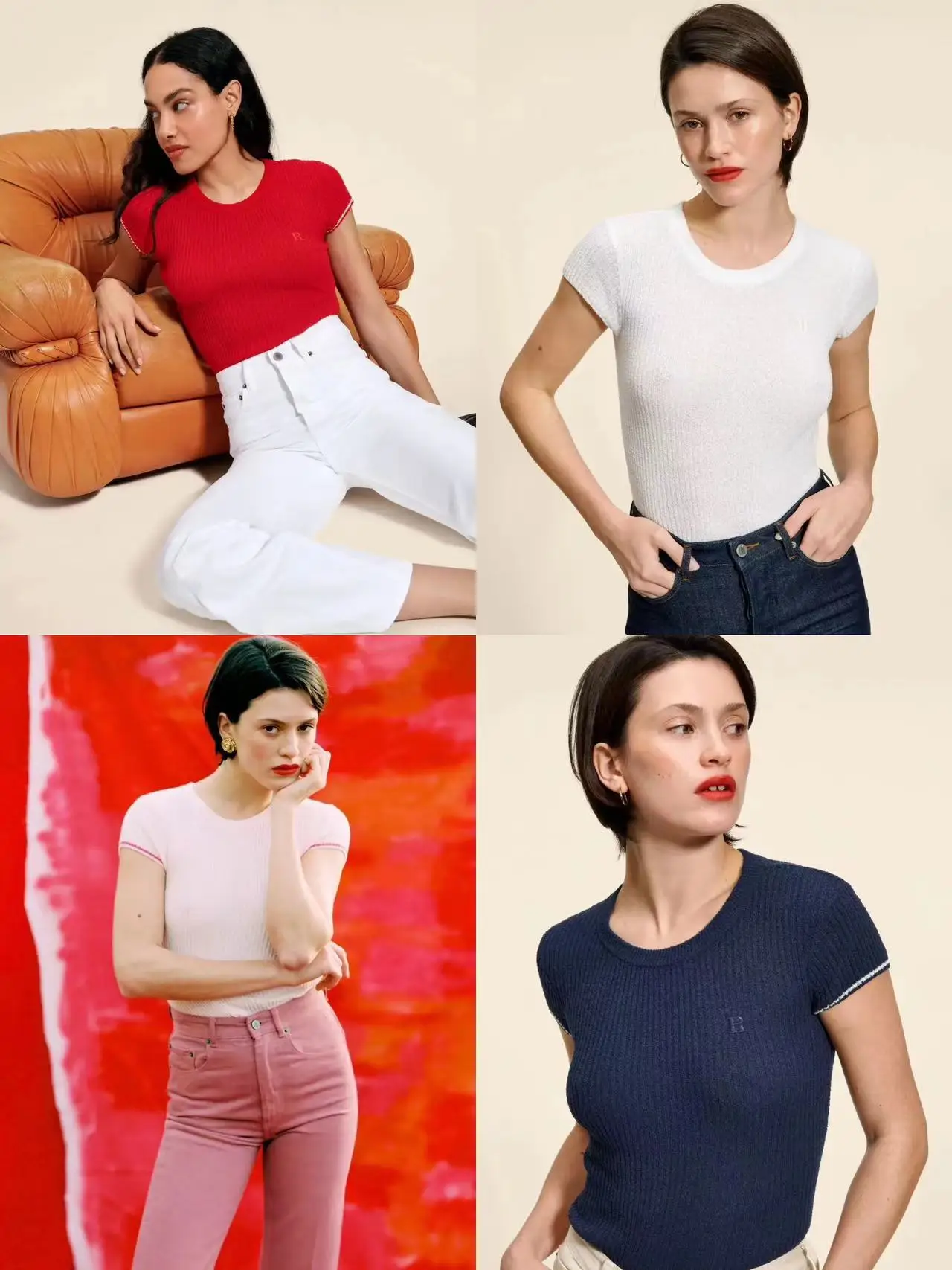 

Women T-Shirt Letter Embroidery Stretch Short Sleeve Solid Color O-Neck Casual Summer 2023 Pullover