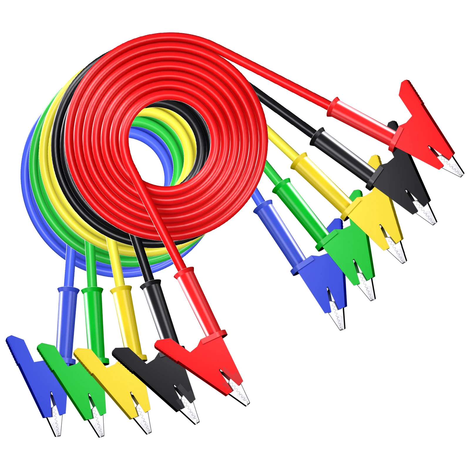 

YPioneer P1024 Зажимы типа «крокодил» Тестовые провода Двусторонний кабель из крокодиловой проволоки с изоляторами Зажимы Тестовый гибкий медный кабель