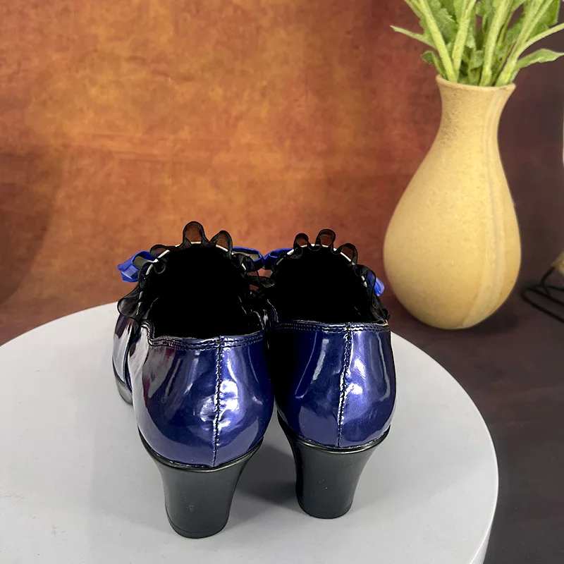 Игра GenshinImpact Focalors реквизит для косплея обувь Furina в стиле ретро нежный синий бант